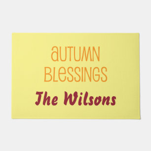 Autumn Blessings Yellow and Burgundy  Doormat
