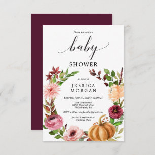 Autumn Bliss Baby Shower Invitation Card