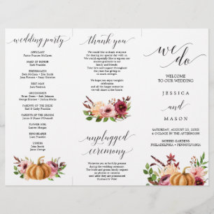 Autumn Bliss Tri-Fold Wedding Program
