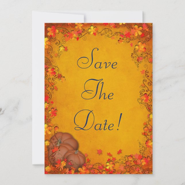 Autumn Bliss Wedding Save The Date Invitation (Front)