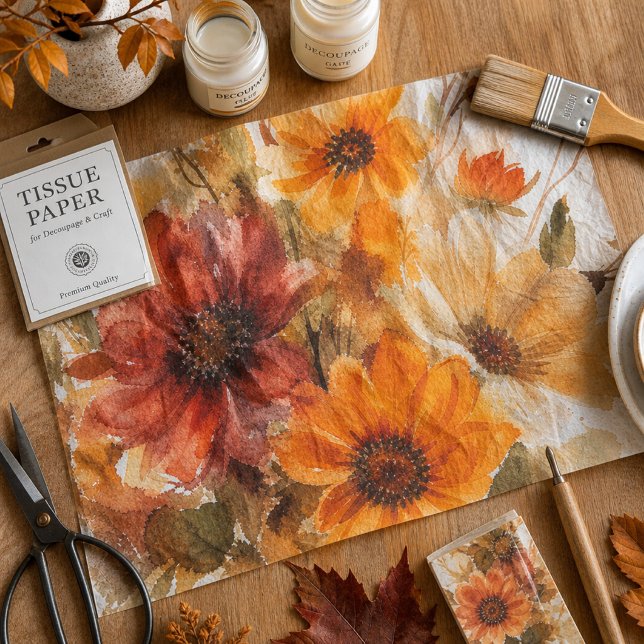 Autumn Bloom Fall Florals Watercolor  Tissue Paper (Creator Uploaded)