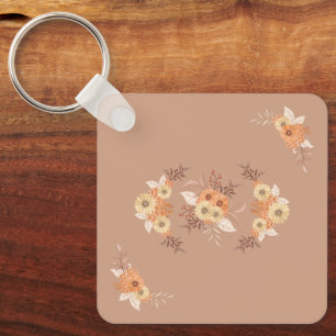 Autumn Bloom, Gentle Fall Garden Floral Keychain