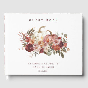 Autumn Blooms 'a little pumpkin' Baby Shower Guest Book