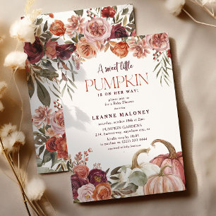 Autumn Blooms 'a little pumpkin' Baby Shower Invitation