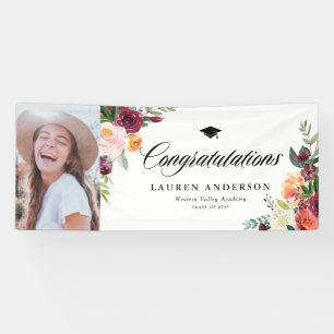 Autumn Blooms Bouquet Fall Graduation Photo Banner