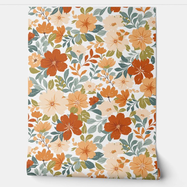 Autumn Blooms - Fall Garden Meadow Wallpaper (Unrolling)