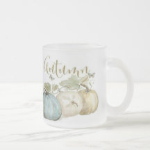 Autumn Blue Pumpkin Frosted Mug