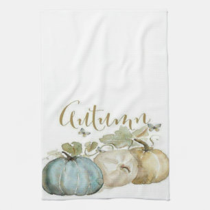 Autumn Blue Pumpkin Kitchen Apron Kitchen Towel