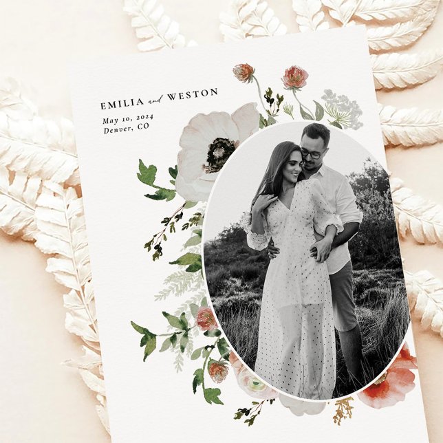 Autumn Bohemian Floral Fall Wedding Save the Date (Creator Uploaded)