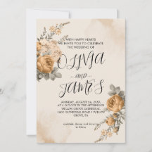 Autumn Boho Blooms | Modern Wedding Invitation