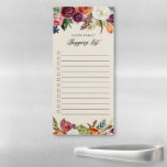 Autumn Boho Blooms Monogrammed Shopping List Magnetic Notepad<br><div class="desc">Personalized stationery and office supplies make a great gift for teachers or your fave boss babes. This stylish design features boho watercolor florals in rich autumn colours with a lined grocery shopping list. Add your name monogram or other custom text. Use the design tools to edit the fonts and colours...</div>
