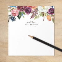 Autumn Boho Blooms Personalized Teacher