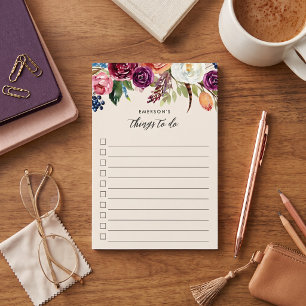 Autumn Boho Blooms Personalized To-Do List Post-it Notes