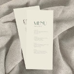 Autumn Boho Deco | Cream dinner drink menu<br><div class="desc">This Autumn Boho Deco | Cream wedding dinner and drink menu card creates a simple and versatile rustic desert or country western theme for your marriage celebration. With the sage green moss and dusty brown taupe typography, combined with the plain beige minimalist design, allows for classic mix and match with...</div>