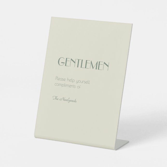 Autumn Boho Deco | Cream Gentlemen Bathroom Pedestal Sign (Front)