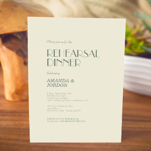Autumn Boho Deco Cream Rehearsal Dinner Invitation