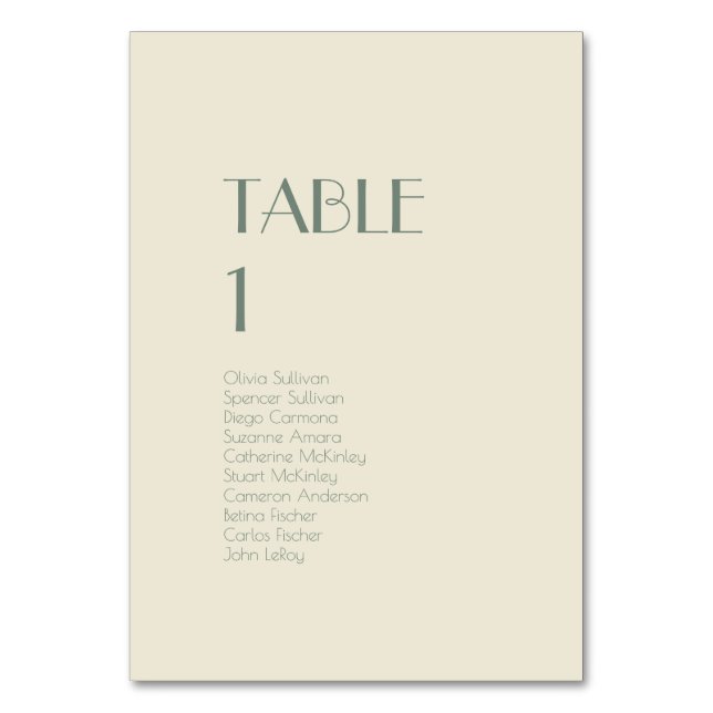 Autumn Boho Deco | Cream Table Number Guests (Front)