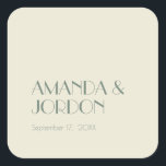 Autumn Boho Deco | Cream Wedding Seal Sticker<br><div class="desc">This Autumn Boho Deco | Cream wedding seal sticker creates a simple and versatile rustic desert or country western theme for your marriage celebration. With the sage green moss typography, combined with the plain beige minimalist design, allows for classic mix and match with the other colours in this fall collection...</div>