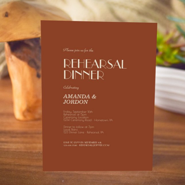 Autumn Boho Deco | Rust Rehearsal Dinner Invitation (Creator Uploaded)