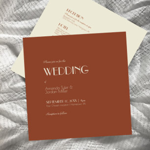 Autumn Boho Deco   Rust Square All One Wedding Invitation
