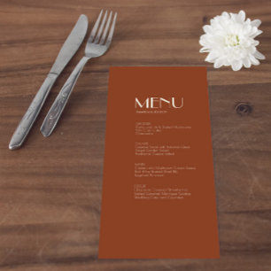 Autumn Boho Deco   Rust Wedding Menu