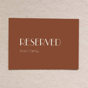 Autumn Boho Deco Rust Wedding Reserved Sign