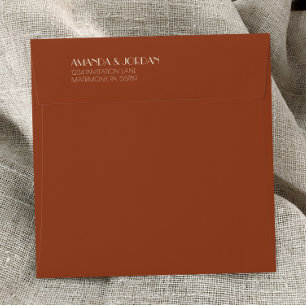 Autumn Boho Deco   Rust Wedding Square Envelope