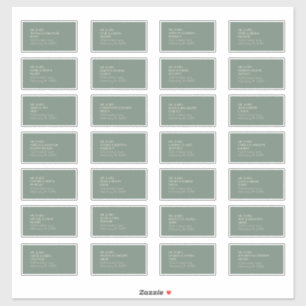 Autumn Boho Deco   Sage Green Guest Address Label