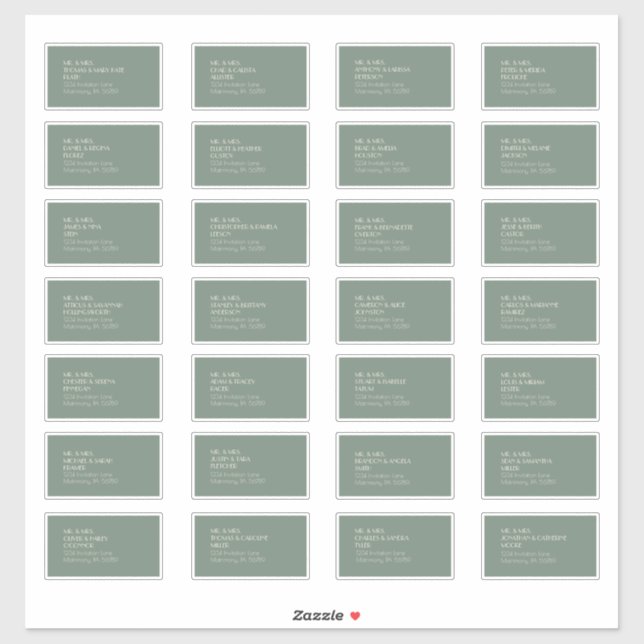 Autumn Boho Deco | Sage Green Guest Address Label (Sheet)