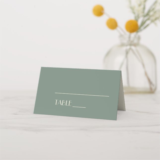 Autumn Boho Deco | Sage Green Place Card Tent (Front)