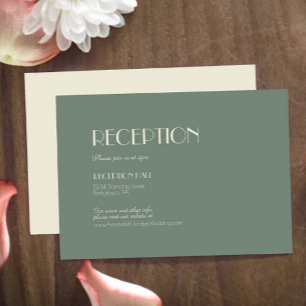 Autumn Boho Deco Sage Green Reception Details Enclosure Card