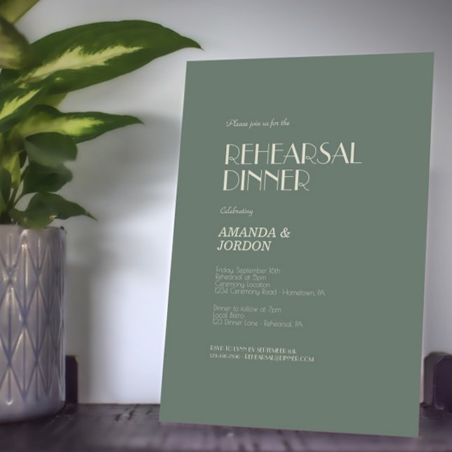 Autumn Boho Deco | Sage Green Rehearsal Dinner Invitation (Creator Uploaded)