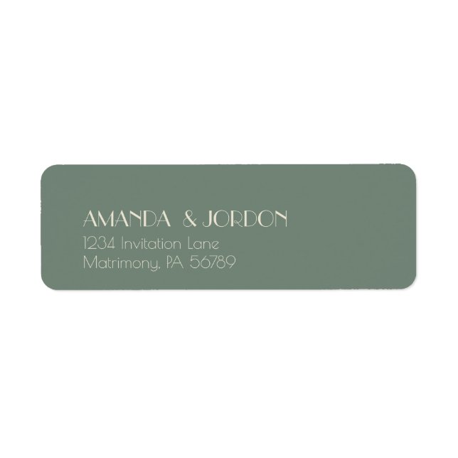 Autumn Boho Deco | Sage Green Return Address Label (Front)