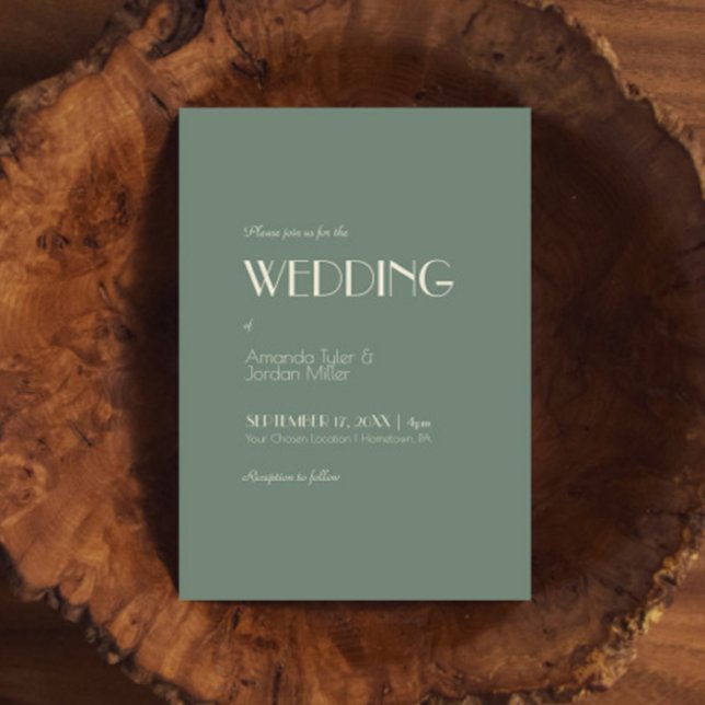 Autumn Boho Deco | Sage Green Wedding Invitation (Creator Uploaded)