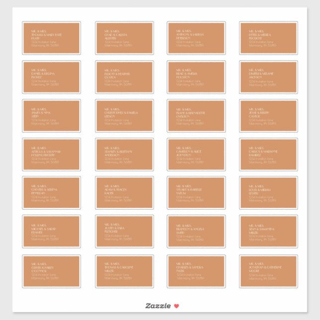 Autumn Boho Deco | Terracotta Guest Address Label (Sheet)