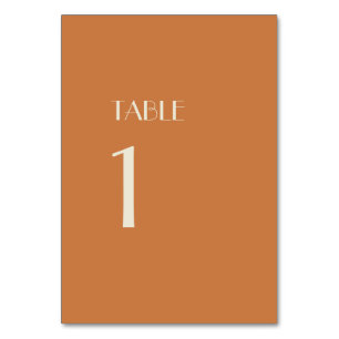 Autumn Boho Deco Terracotta Table Numbers Sign