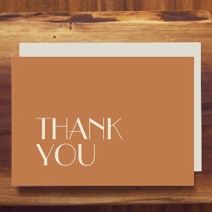 Autumn Boho Deco Terracotta Wedding Flat Thank You Card
