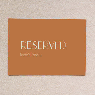 Autumn Boho Deco Terracotta Wedding Reserved Sign