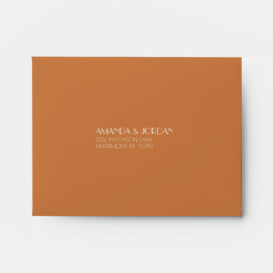 Autumn Boho Deco Terracotta Wedding RSVP Envelope