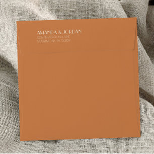 Autumn Boho Deco Terracotta Wedding Square Envelope