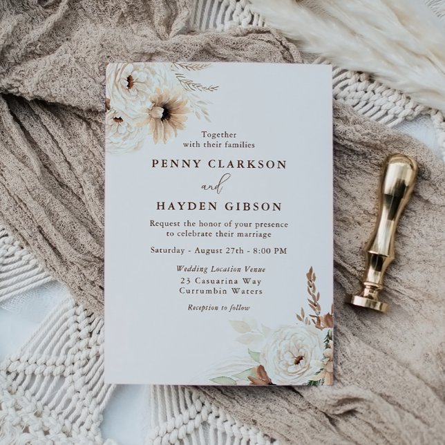 Autumn Boho Floral & Summer Boho Wedding Invitation (Creator Uploaded)