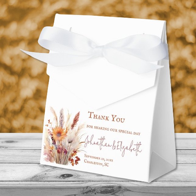 Autumn Boho Floral Wedding | White Favor Box (Autumn Boho Floral Wedding White Favor Boxes)