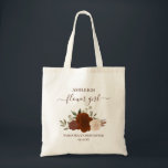 Autumn Boho Roses Elegant Flower Girl Wedding Tote Bag<br><div class="desc">These beautiful tote bags are a wonderful way to thank your flower girls for being part of your wedding party. They feature a lovely fall or autumn boho chic floral design with a cluster of hand painted watercolor roses and leaves in earthtone shades of rust orange, burnt umber, sienna, and...</div>