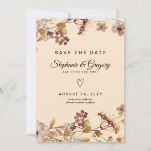 Autumn Boho Wildflower Wedding Save The Date