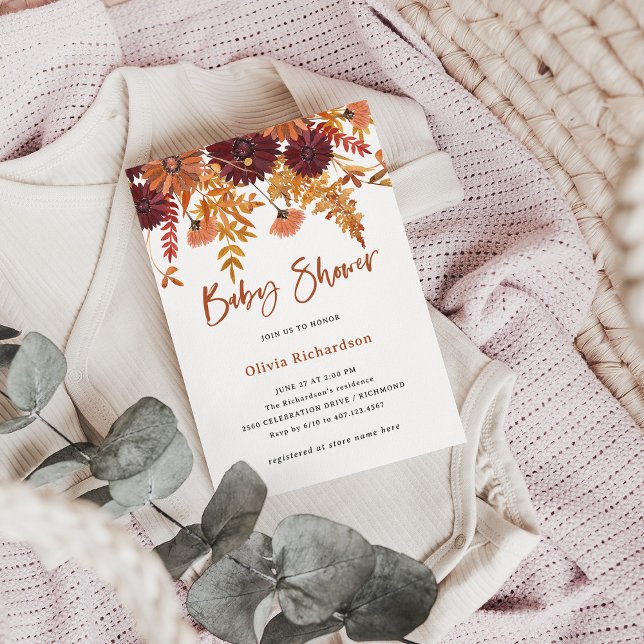 Autumn Boho Wildflowers | Baby Shower Invitation (Creator Uploaded)