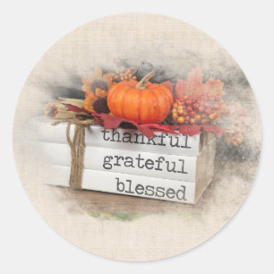 Autumn Books Throw Pillow Classic Round Sticker