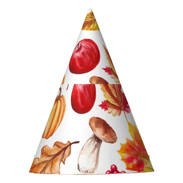 Autumn Botanic Seamless: Floral Elegance. Party Hat (Front)