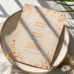 Autumn Botanical Elegant Rustic Invitation