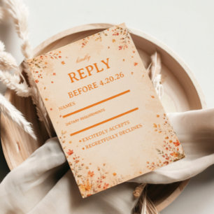 Autumn Botanical Elegant Rustic RSVP Card