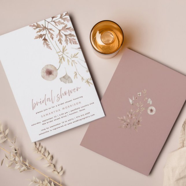 Autumn Botanical Fall Floral Bridal Shower Invitation (Creator Uploaded)